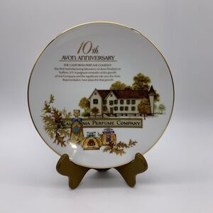 Avon 10th Anniversary 1987 Fine Porcelain Plate California Perfume Company 22k